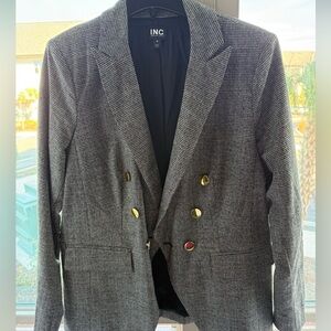 INC International Concepts Men's Black and White Checkered Blazer